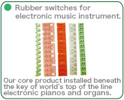 Rubber switches for electronic music instrument. 